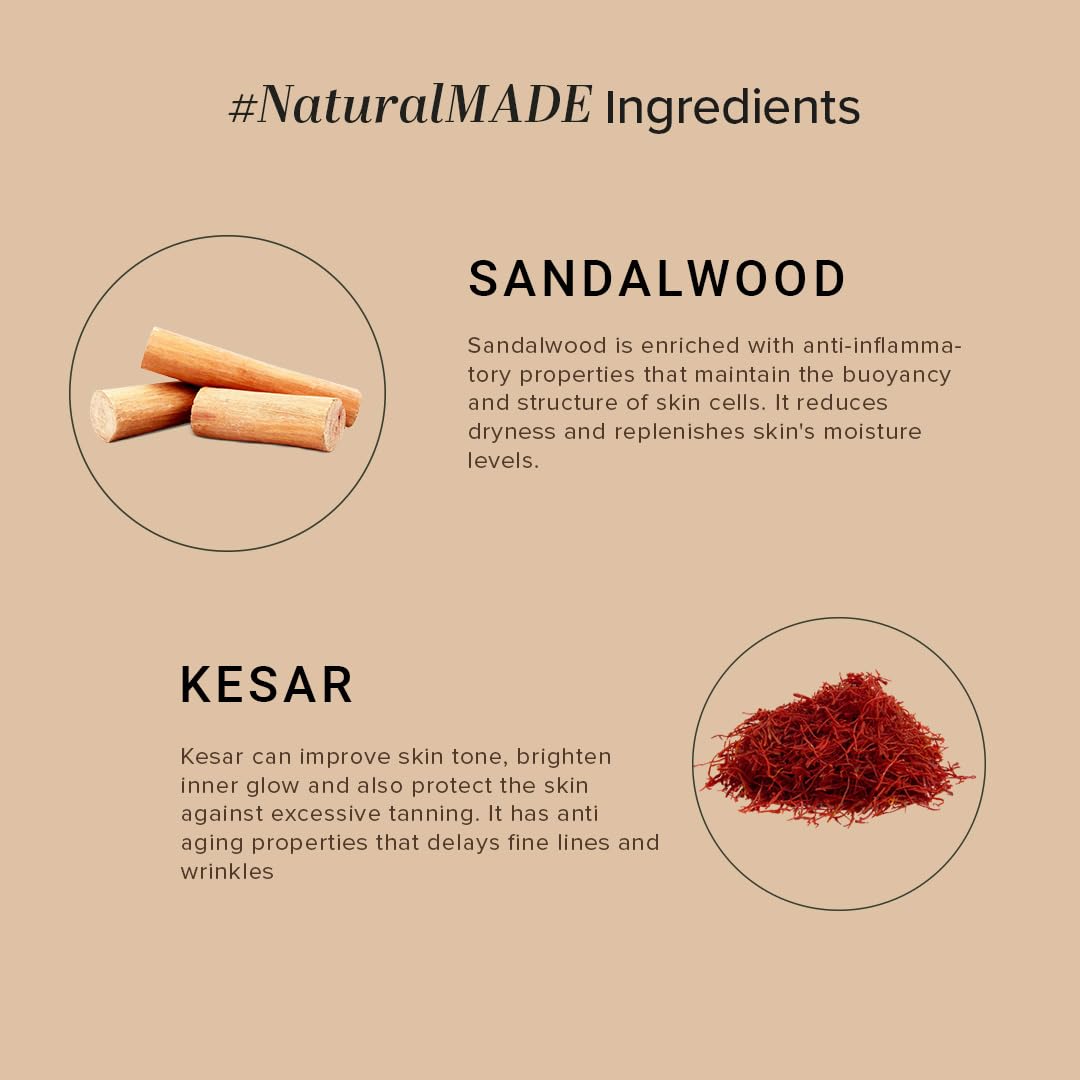 Khadi Natural Sandalwood & Kesar Moisturizer, For Hydrated & Healthy Skin, Suitable for All Skin Types, Pack of 2 | (210 * 2) (420 ml)