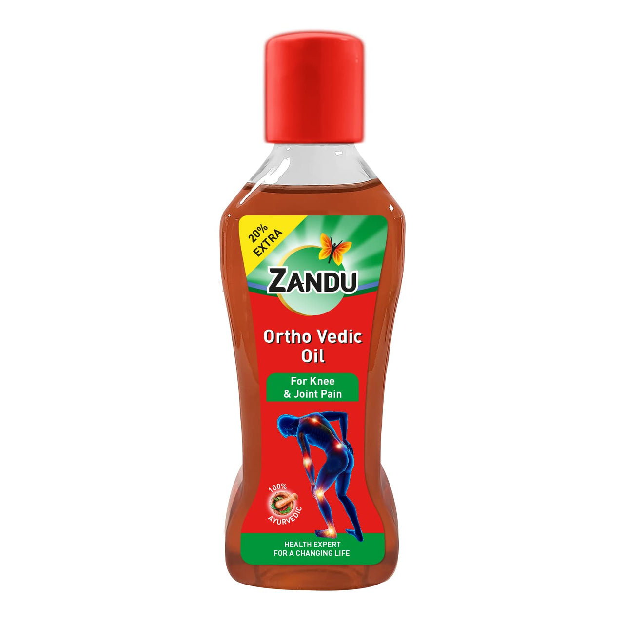 Zandu Othro Vedic Oil 180ml, Ayurvedic Oil for Relief from Knee and Joint Pain,Muscle Pain, Osteoarthritis Visible Improvement in 7 days