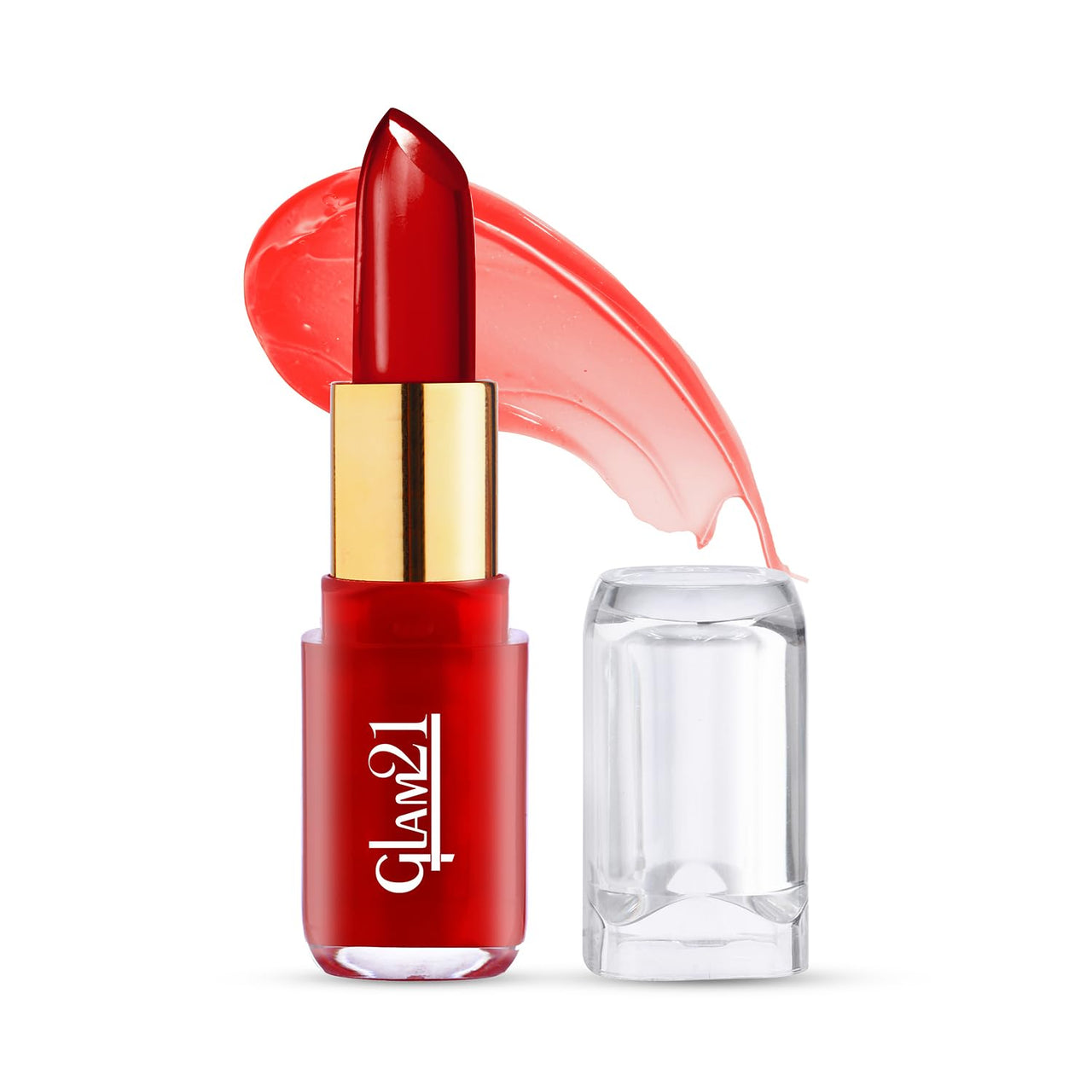 Glam21 Jelly Pop fruity gel lipstick| Moisturising | Glossy Finish | Gives a Natural Colour | Lightweight | 02- Strawberry Red, 3.5gm