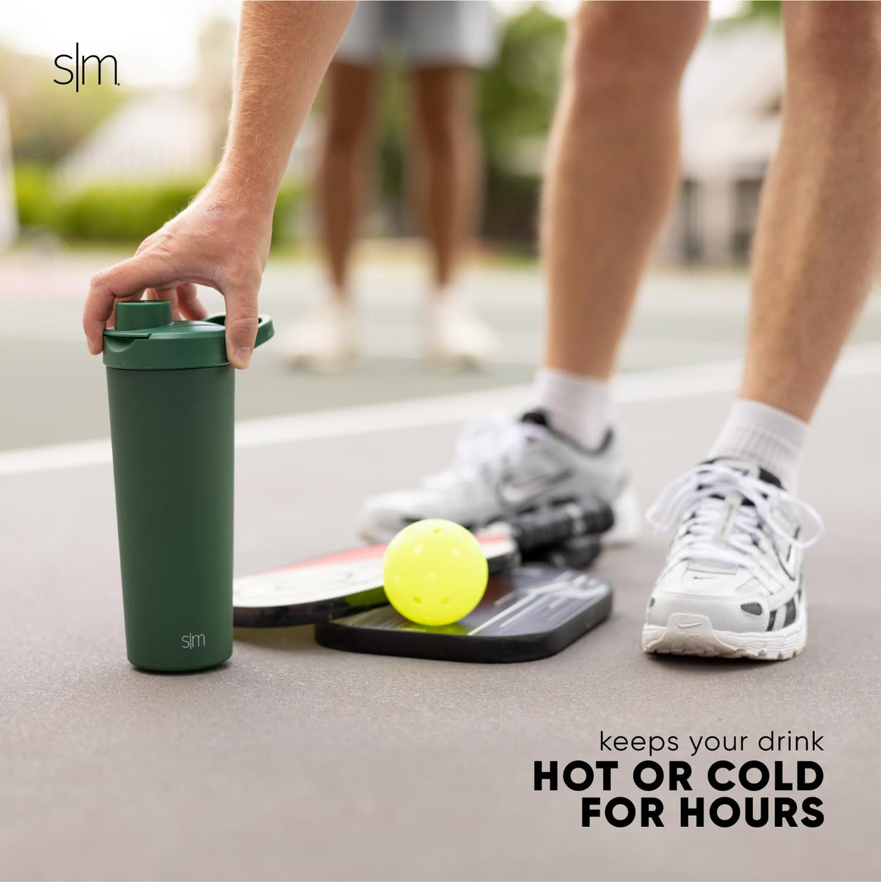Simple Modern Stainless Steel Shaker Bottle with Ball 24oz | Metal Insulated Cup for Protein Mixes, Shakes and Pre Workout | Rally Collection | Ocean Water