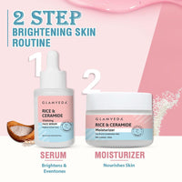 Glamveda Rice & Ceramide Face Serum & Moisturizer Combo For Dry & Sensitive Skin Types