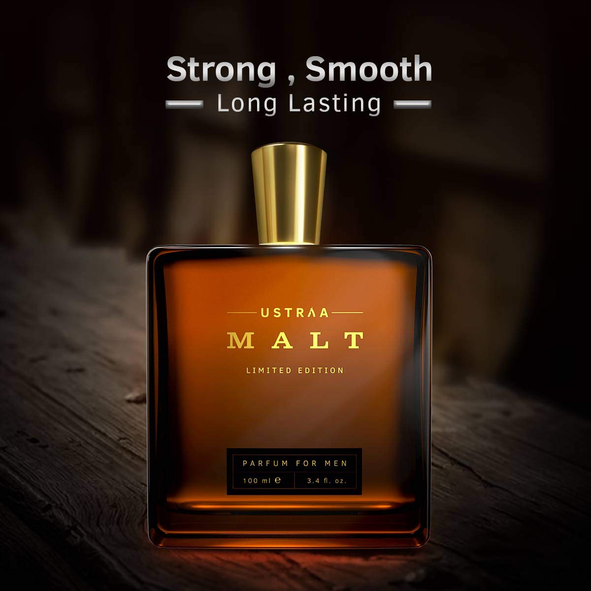 Ustraa Gift for men - Malt - Premium Perfume - 100 ml | Strong & Smooth | Long-Lasting | Intense mix of masculine fragrances | Fragrant Musky Top Notes with Woody Trail