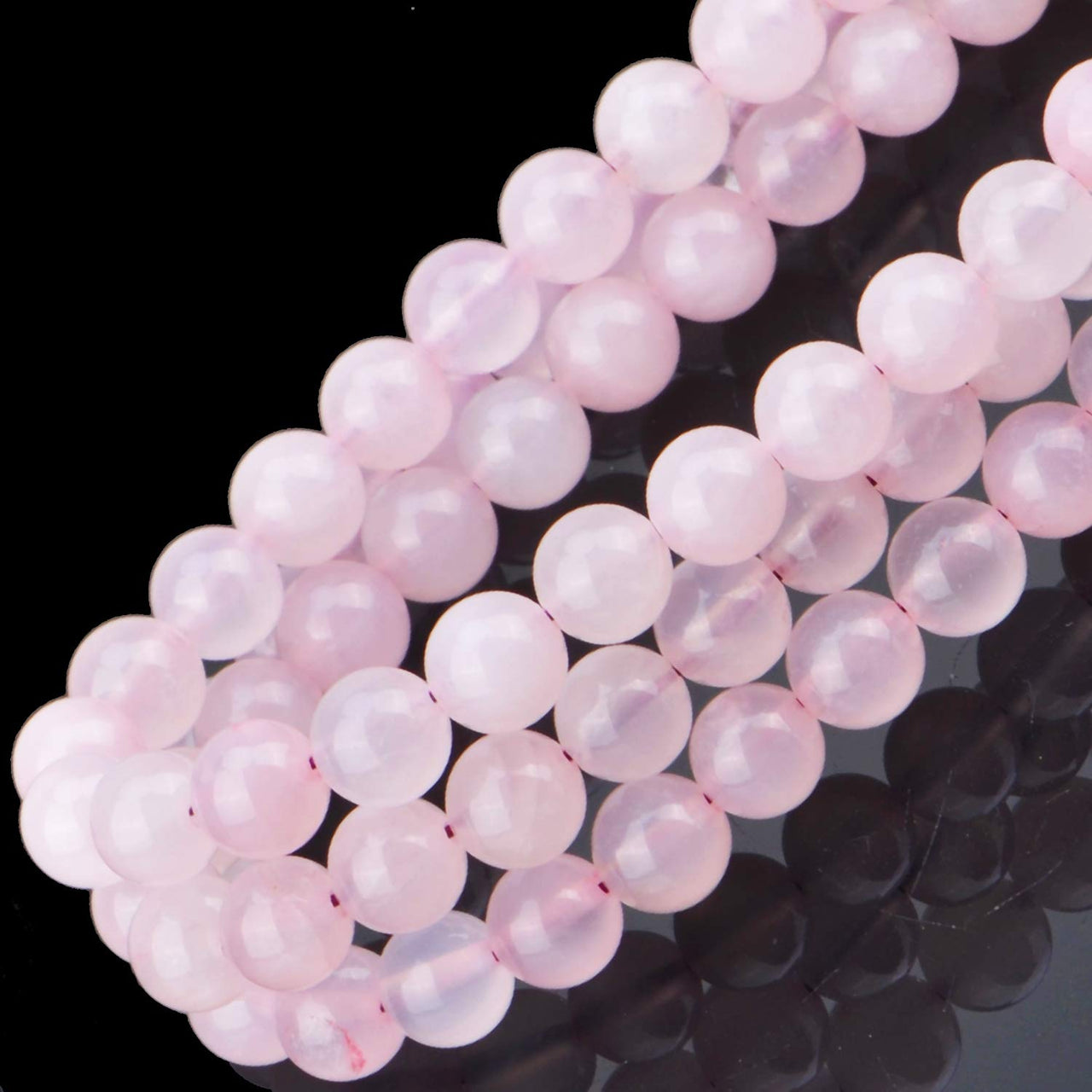 80Pcs Natural Crystal Beads Stone Gemstone Round Loose Energy Healing Beads with Free Crystal Stretch Cord for Jewelry Making (Rose Quartz, 10mm) Rose Quartz