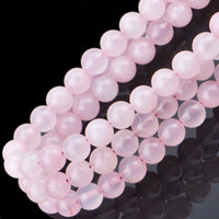 80Pcs Natural Crystal Beads Stone Gemstone Round Loose Energy Healing Beads with Free Crystal Stretch Cord for Jewelry Making (Rose Quartz, 10mm) Rose Quartz
