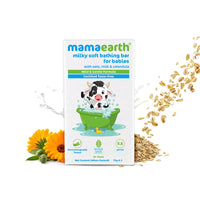 Mamaearth Milky Soft Bathing Bar for Babies with Oats, Milk & Calendula – 75g x 2 & Mineral Based Sunscreen for Babies (50 ml/50 g)