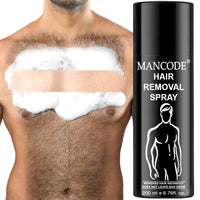 Mancode Hair Removal Cream Spray for Men, Hair removal spray for men, Painless Body Hair Removal for Back, Chest, Legs, Arms, Underarms & Intimate Areas, Fast Acting in 3-6 Minutes (200 ml)