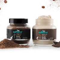 mCaffeine Body Polishing Kit for Exfoliation, Tan Removal & Intense Moisturization | Coffee Body Scrub & Choco Body Butter Combo for Soft & Smooth Skin | For Men & Women | All Skin Types