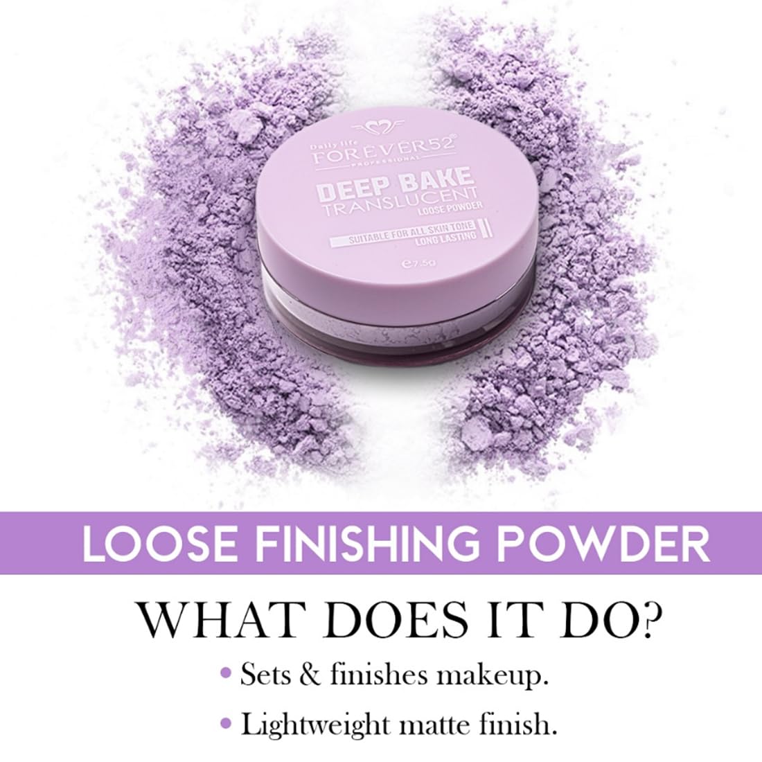 Transculent Loose Powder (Purple Viola - 008)