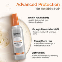 Streax Professional BotBrazil Acai Oil Serum,100ml for Chemically Treated Hair- Keratin, Botox, Nanoplasty, & Smoothening which helps to control frizzy hair, dry hair |Hair serum for Women & Men