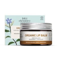 Juicy Chemistry Peppermint & Chocolate Organic Lip Balm, 5 g | Enriched with Cocoa Butter, Jojoba & Apricot Oil to Smooth and Soften Dry, Chapped & Sensitive Lips