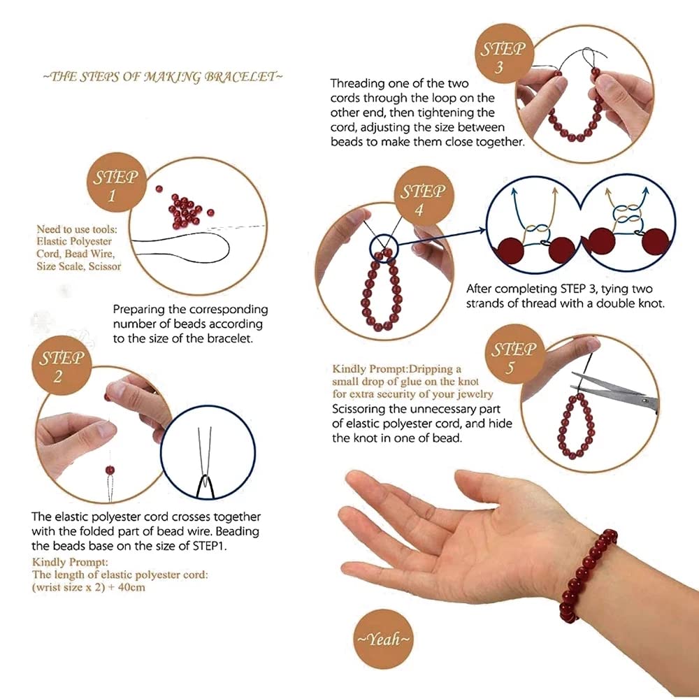 AAA Natural Garnet Stone Beads for Jewelry Making Energy Crystal Healing Power Gemstone DIY Bracelet Necklace 8mm 45pcs (8mm, Garnet )