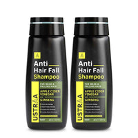 Ustraa Anti Hair Fall Shampoo - 250ml x 2 - Dermatologically Tested, With Apple Cider Vinegar, Stronger Hair & Clean Scalp | Prevents Hairfall | No Sulphates, No Parabens.