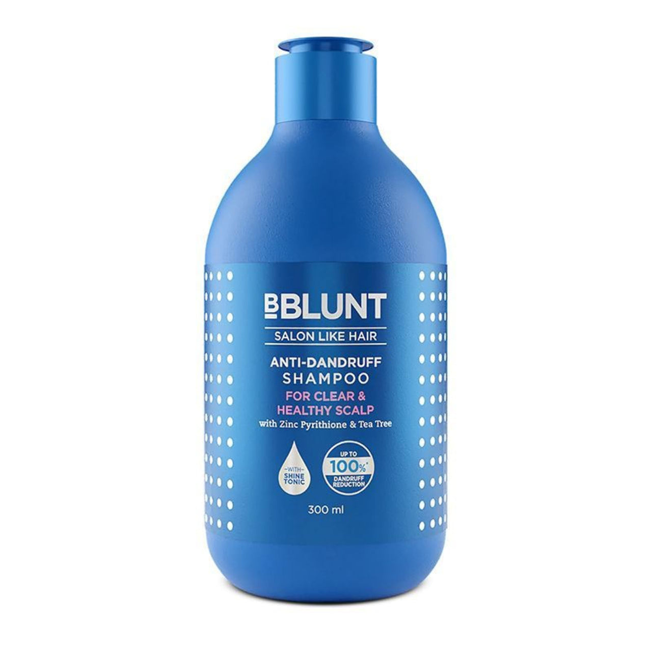 Bblunt Anti-Dandruff Shampoo For a Clear & Healthy Scalp | With Zinc Pyrithione & Tea Tree | Reduces Dandruff Up to 100% | Controls Oil & Itchiness | For All Hair types | For Women And Men | 300 ml