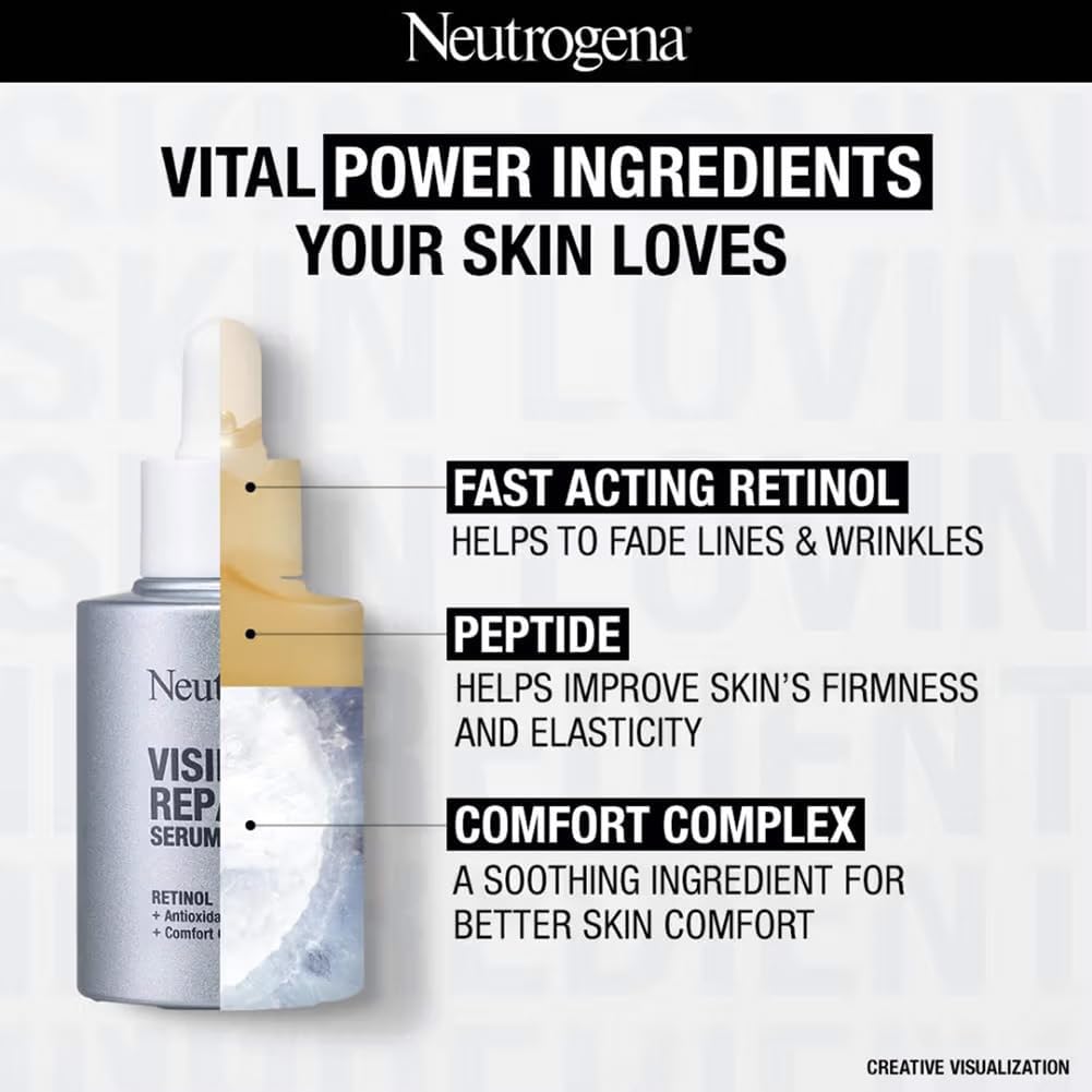 Neutrogena Visible Repair Regime Combo - Cream (50g), Serum (30 ml) & Eye Cream (15g)
