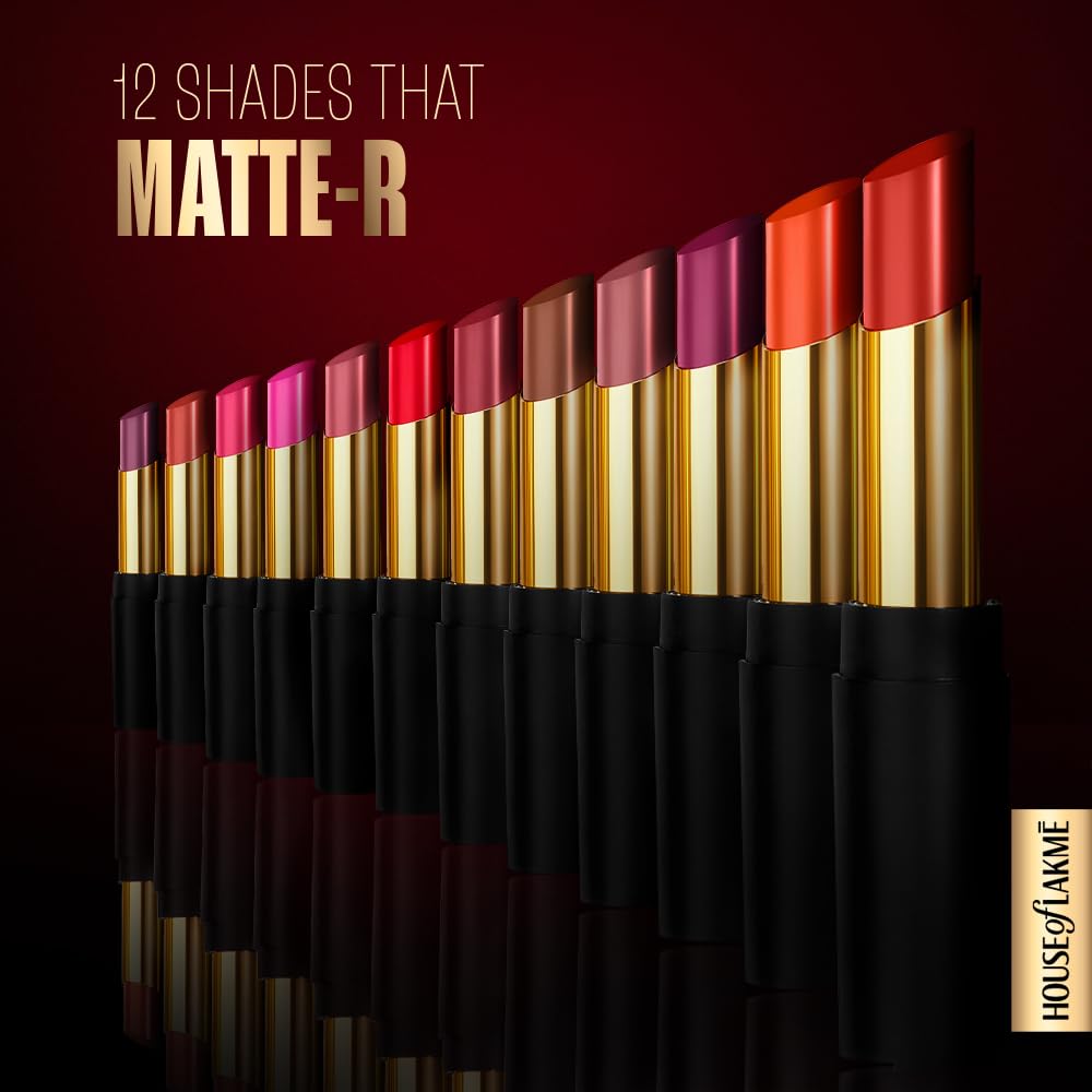 Lakmé Absolute Beyond Matte Lipstick, Velvety matte finish, blurs lip lines, lightweight & longlasting, lipstick, Nude Nectar