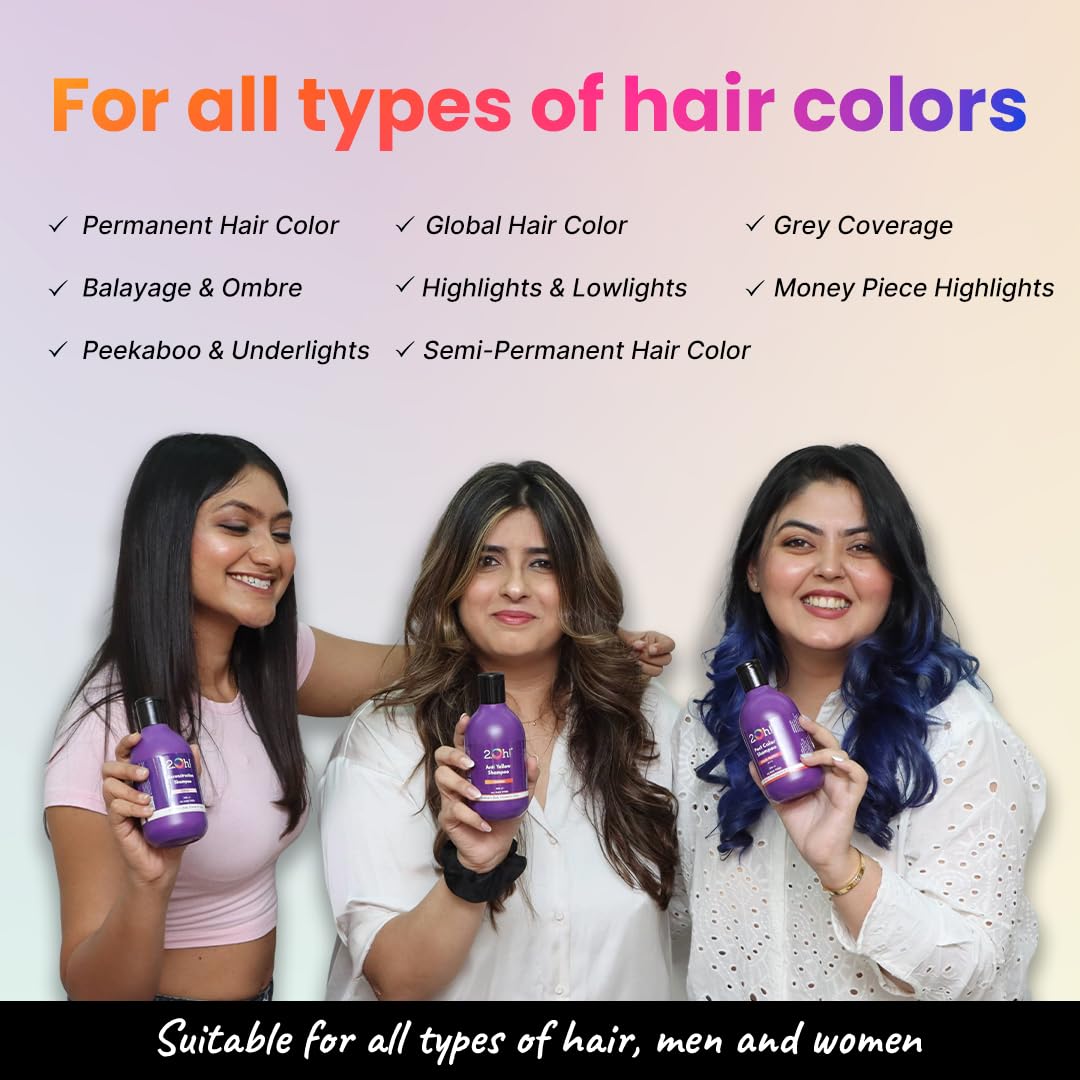 2.Oh! Italian Post Color Shampoo with Color Protect Complex | Daily Use Shampoo for Coloured Hair with pH 4.5 | Anti Frizz Shampoo for Color Treated Hair | Colour Protect Shampoo for Women and Men