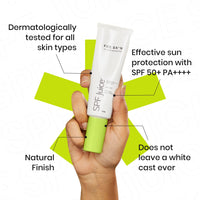 FAE Beauty SPF 50+ PA++++ Lightweight Sunscreen | For Oily, Dry, Combination, Normal & Acne-Prone Skin | Hybrid, Broad-spectrum | UVA & UVB Protection | No White Cast | Fragrance-free | 50ml