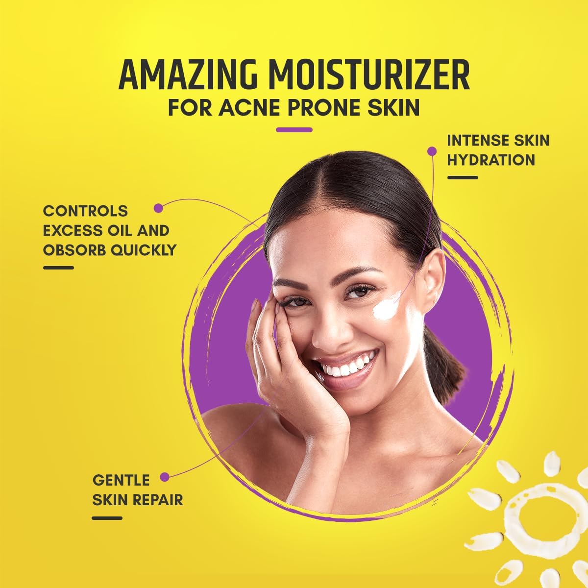 Brinton AcMist Vitamin E & Aloe Vera Based Moisturizing Cream Gel for Acne Prone and Oily Skin | Oil Free, Quick Absorbing & Lightweight | 50 g x Pack of 4