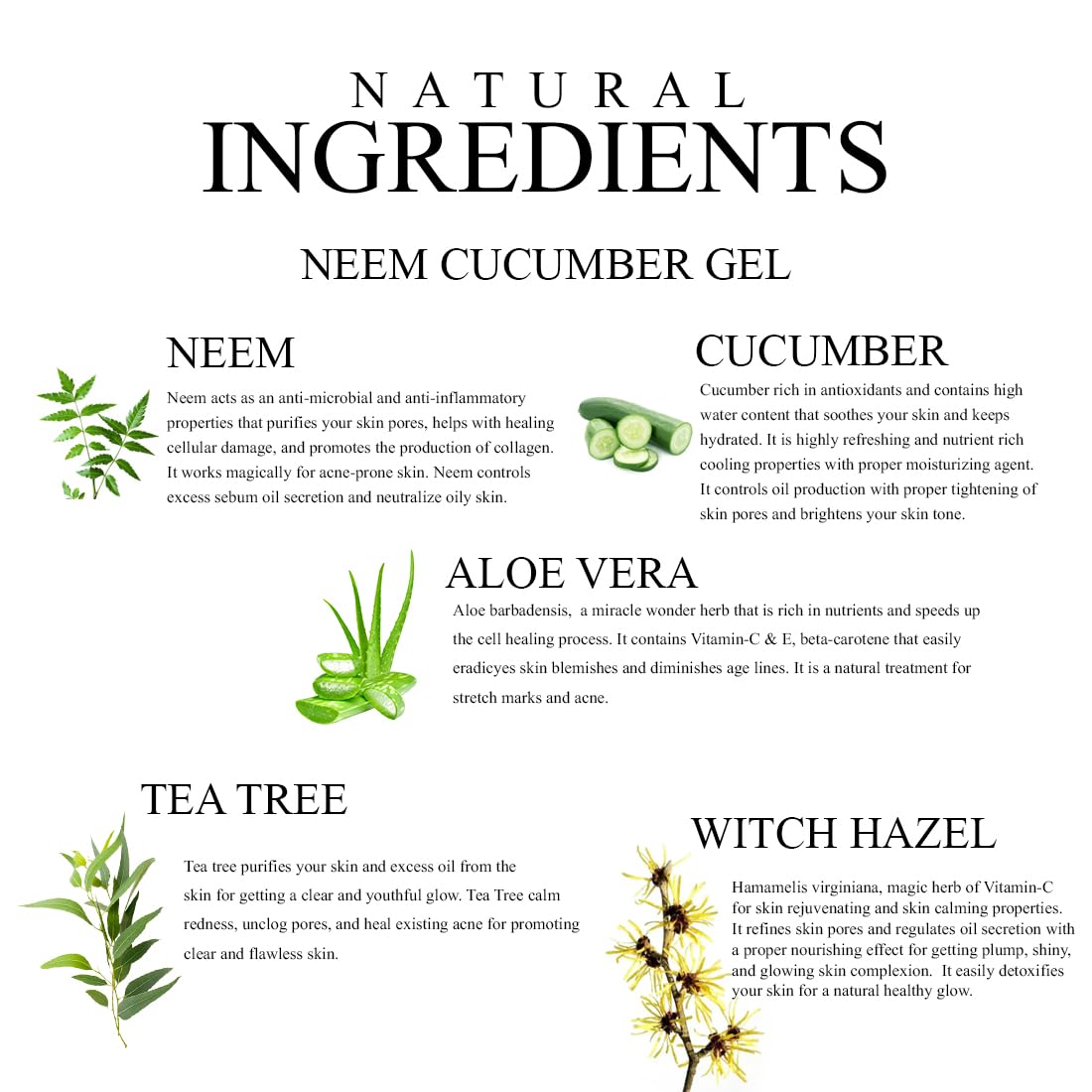 Khadi Organique Aloe Vera Gel with Neem & Cucumber for Face, Body & Hair | Deep Hydrating, Soothing & Moisturizing Aloe Vera Gel for Dry Skin & Hair | Organic Moisturizing Gel for Women & Men - 200gm