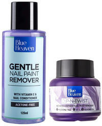 Blue Heaven Gentle Nail Paint Remover, 125 ml & Blue Heaven Dip & Twist Nail Paint Remover, 40 ml