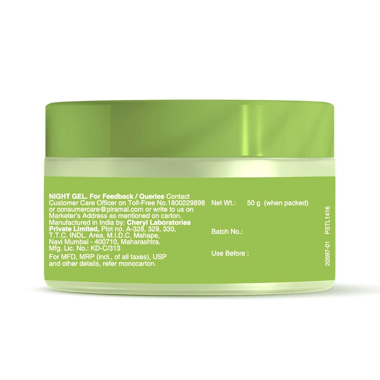 Lacto Calamine Green Tea Night Gel Moisturizer For Women | 50g x Pack of 1 | Night Cream For Oily Skin with Niacinamide & Glycolic Acid | Overnight Hydration | Sulphate & Paraben Free