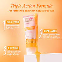 The Pink Foundry's Brightening & Exfoliating Vitamin C Face Wash suitable for all Skin Types | Daily Cleanser | Deeply Cleanses Skin, Reduces Tan, Dullness & Evens Out Skin Tone | 100ml