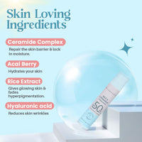 Glamveda Rice & Ceramide Dewy Sunscreen SPF 50 PA+++ | Transparent, Ultra lightweight gel cream | No White Cast, Water & Sweat Proof | For Dry & Sensitive Skin Types 50 ml