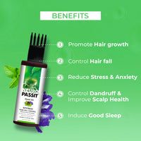 Passion Indulge Neuropassit NTstress Hair fall Control 100ml & Aloe Tree 2 in 1 Anti Dandruff Conditioning shampoo 200ml Combo Pack For Reduce Stress & Anxiety |Hair Cooling Oil | Promote Good Sleep | Anti Dandruff With Jatamansi & Aloe Vera | Natural & V