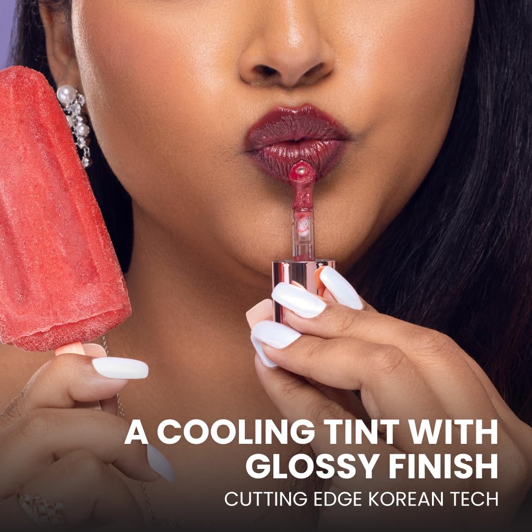 Typsy Beauty Glacier Glow Plumping Lip Tint | High-Shine Glossy Tint with Cooling Metal Tip | Hydrating, Non-Sticky, Long-Lasting | Guava Sorbet | Made in Korea 5.3g