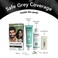 Paradyes Mini Natural Black Timeless Hair Tint, Permanent Crème Hair Color for Hair & Beard, Complete Grey Coverage, Formula Free from PPD, Ammonia, & Resorcinol, 1.0 Natural Black, 60 GRAM
