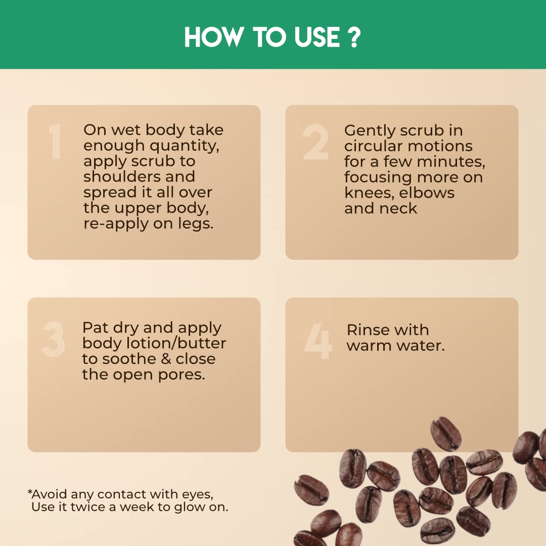 Organic Netra Pure Raw Coffee Exfoliate Scrub for Face and Body with Vitamin E | Deeply Hydrates and Moistures Skin | Enriched with Natural and Organic Ingredients|Paraben Free - 135gm (Pack of 1)