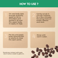 Organic Netra Pure Raw Coffee Exfoliate Scrub for Face and Body with Vitamin E | Deeply Hydrates and Moistures Skin | Enriched with Natural and Organic Ingredients|Paraben Free - 135gm (Pack of 1)