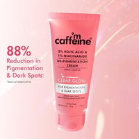 mCaffeine 2% Kojic Acid & 1% Niacinamide De-Pigmentation Cream| Reduces Dark Spots, Melasma, Tan & Evens skin tone |Skin Brightening Lightweight Moisturizer For Men & Women | For All Skin Types- 50g