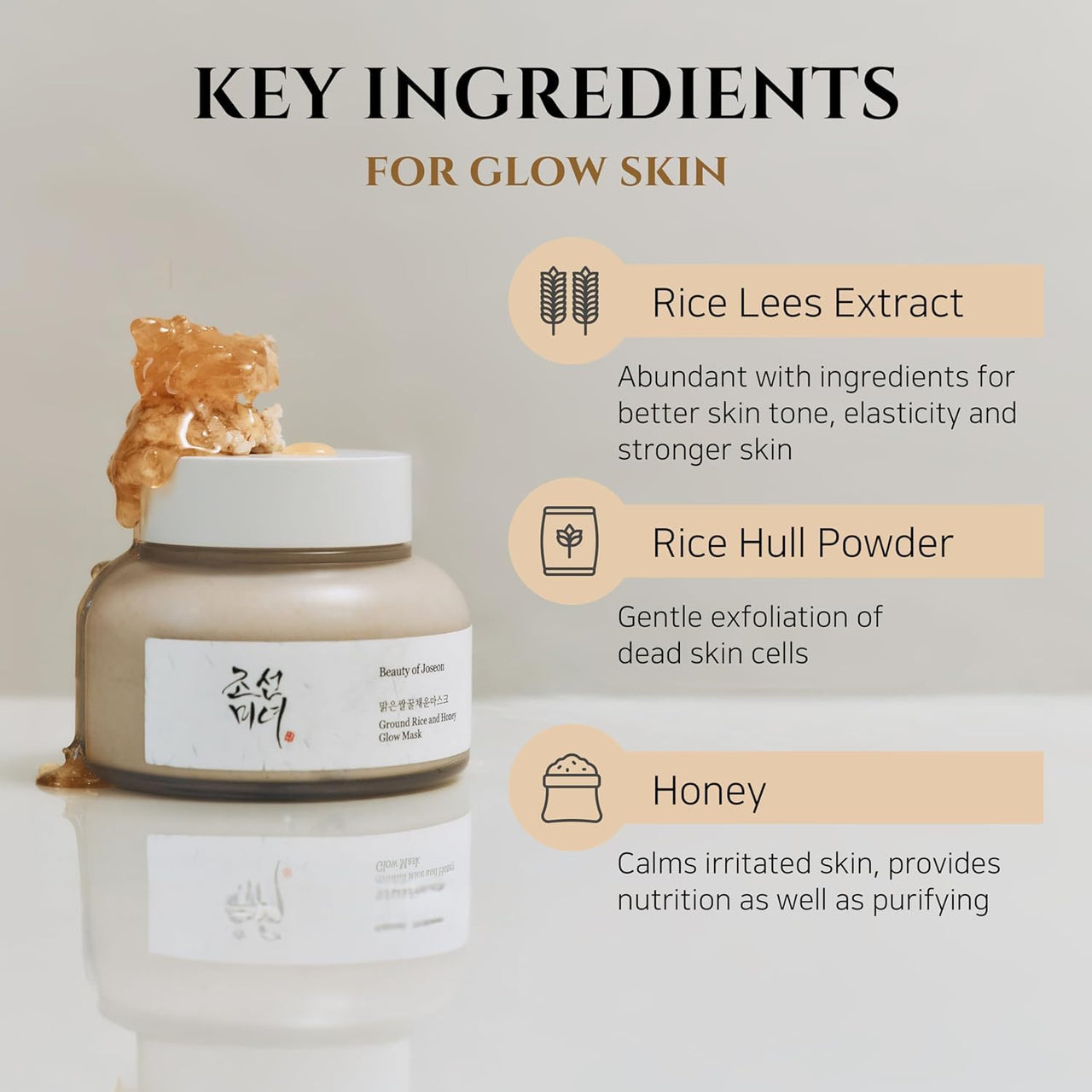 [Beauty of Joseon] Ground Rice and Honey Glow Mask (150ml) | Wash-off Face Mask for Dry and Sensitive Skin, Pore and Sebum Care, Pore Cleansing