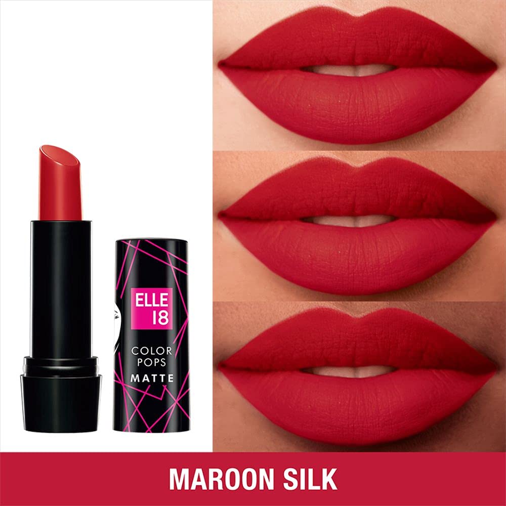 Elle 18 Lipstick Berry Tea (Matte)&Elle 8 Lipstick Maroon Silk (Matte)