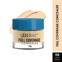 Beauty Berry Full Coverage Concealer, Easy to Blend, Ultra Lightweight & Long Lasting Concealer | Creamy Texture, Highly Pigmented, Waterproof Concealer for Face Makeup (LIGHT FAIREST-06, 1)