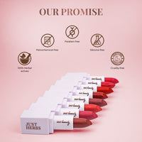 Just Herbs Ayurvedic Creamy Matte Lipstick For Moisturized Lips - Parabens & Chemical Free 01 Pink (Half - Size) 1.8gm