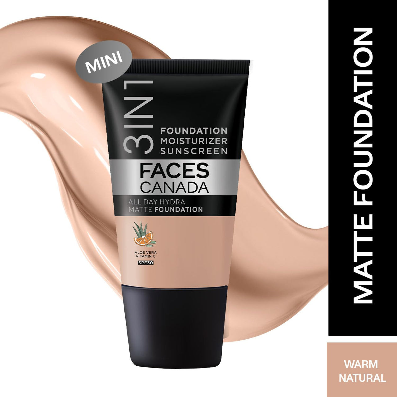 FACES CANADA Rose Glow Kit | Rose Gold Strobe Cream (30ml) + Warm Natural All Day Hydra Matte Mini Foundation (18ml) | Makeup Kit For Women (Combo Pack of 2)
