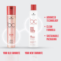 Schwarzkopf Professional Bonacure Peptide Repair Rescue Micellar Shampoo | For Damaged Hair | 250ml