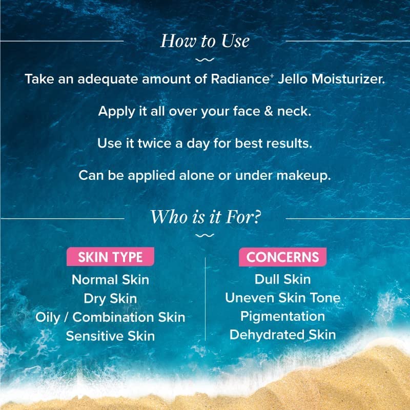 Aqualogica Radiance+ Jello Moisturizer Gel With Watermelon & Niacinamide For Pigmentation & Dark Spots - For Dry, Bright And Radiant Skin Of Women & Men -50G