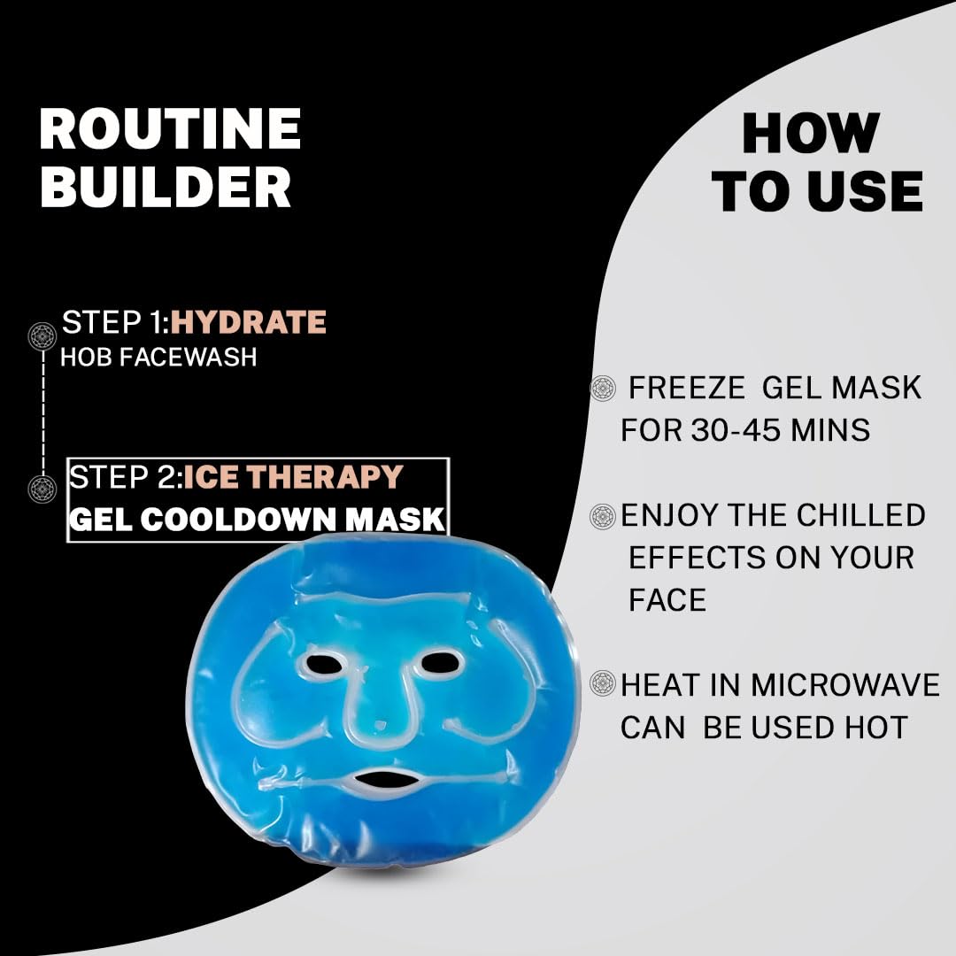 HOUSE OF BEAUTY Gel Face Mask With Adjustable Strap - Reusable Hot And Cold Compress Cryo Therapy At Home Ice Facial Mask For Puffy Eyes, Dark Circles And Stress - (Blue), (1 Count)