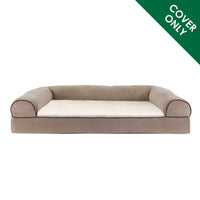 Furhaven Replacement Dog Bed Cover Sherpa & Chenille Sofa-Style, Machine Washable - Cream, Jumbo (X-Large) Cover Only 40.0