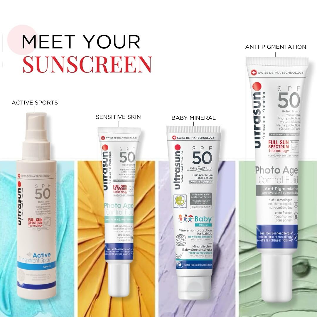 Ultrasun SPF 50 PA++++ Anti-Pigmentation Sunscreen, Swiss-Made 3 in 1 Lotion for Complete Sun Protection, Dark Spots Reduction & Helps in Anti-Aging | 7+ hrs. Water Resistant for All Skin Types - 40ml