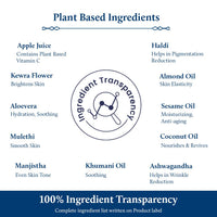 Blue Nectar Plant Based Vitamin C Face Cream for Glowing Skin Dark Spot Removal Cream for Men with Green Apple and Almond Oil (13 Herbs, 50g)