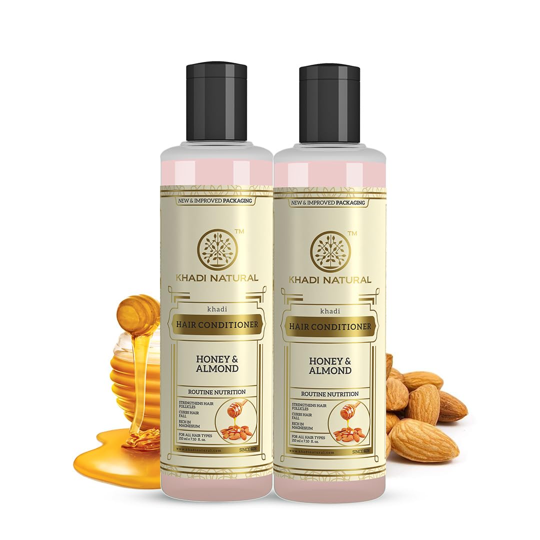 Khadi Natural Honey & Almond Hair Conditioner for Controlling Hair Fall | Herbal for Healthy Hair | Suitable for All Types | Pack of 2 | (210 * 2) (420 ml)