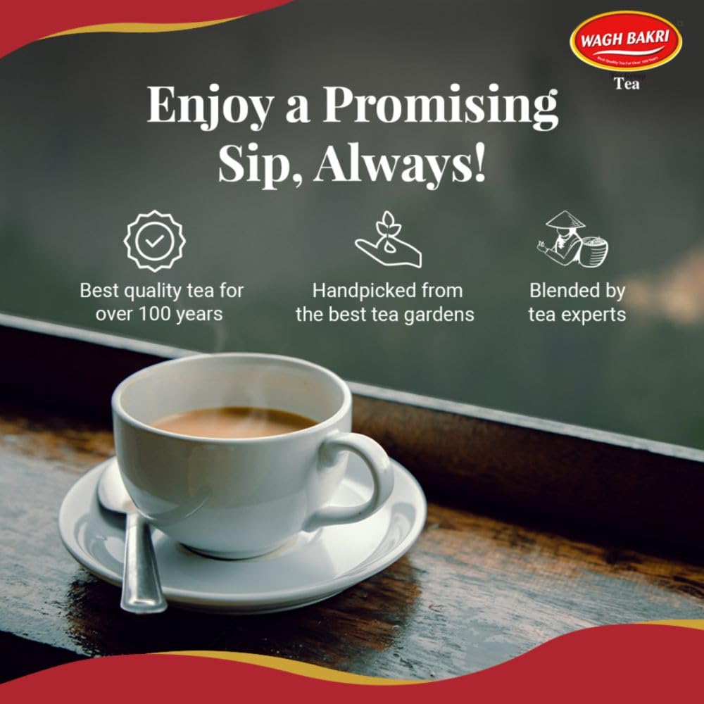 Wagh Bakri Premium Spiced Tea | With 7 Refreshing Spices |250 Gram, Black Tea