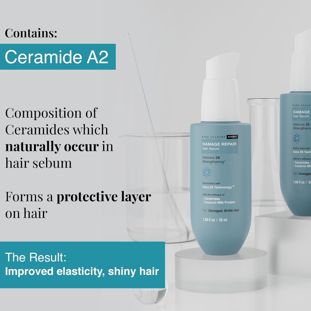 Bare Anatomy Volumizing Hair Shampoo + Hair Mask + Damage Repair Serum | Voluminous & Smooth Hair | For Thicker, Fuller & Healthy Hair | Paraben & Sulphate Free | Women & Men | 250ml + 250g + 50ml