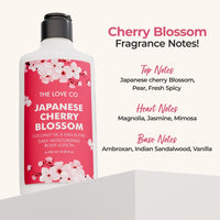 THE LOVE CO. Japanese Cherry Blossom Body Lotion - Nourishing Moisturizer Cream for Dry Skin - Suitable for Men and Women with Jojoba Oil, Shea Butter & Vitamin E - 250ml
