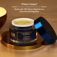 Blue Nectar Shata Dhauta Ghrita Face Cream for Women | 100 Times Washed Ghee Lightweight Face Moisturizer for Women | Truly Natural Face Cream for Skin Firming & Glowing Skin (19 Herbs, 50g)