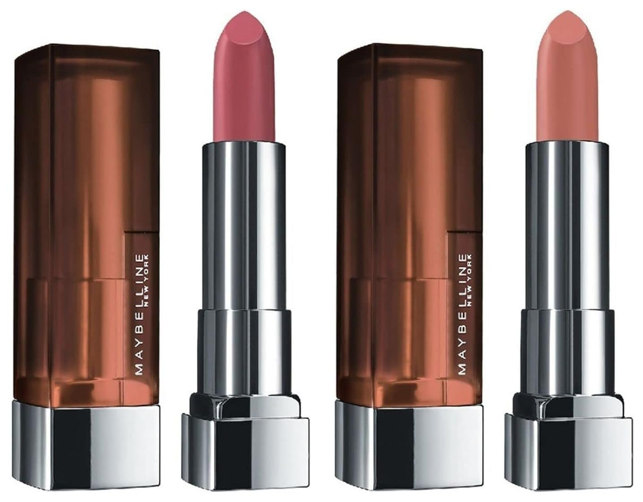 Maybelline New York Color Sensational Creamy Matte Lipstick, 656 Clay Crush, 3.9g and Maybelline New York Color Sensational Creamy Matte Lipstick, 660 Touch of Spice, 3.9g
